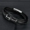 Bracelet vintage Viking en cuir, amulette nordique