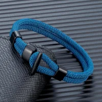 MKENjazz-Bracelets-noirs-bross-s-pour-hommes-et-femmes-ULde-survie-nautique-double-brin-crochet-facile-1