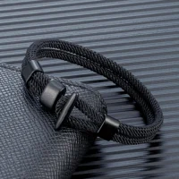 MKENjazz-Bracelets-noirs-bross-s-pour-hommes-et-femmes-ULde-survie-nautique-double-brin-crochet-facile-2