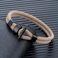 MKENjazz-Bracelets-noirs-bross-s-pour-hommes-et-femmes-ULde-survie-nautique-double-brin-crochet-facile