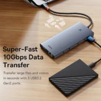 Bas192-Adaptateur-HUB-Compatible-USB-Type-C-vers-HDMI-13-en-1-DP-4K-60Hz-120Hz-4