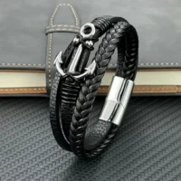 Bracelet-en-cuir-multicouche-en-acier-inoxydable-pour-hommes-bracelets-fermoir-magn-tique-breloque-croix-bijoux-3