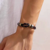 Lacteo-Collier-Breloques-en-Cuir-PU-pour-Homme-Perles-Cylindriques-Corde-avec-Nminist-riels-d-Tour-3