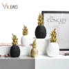 Figurine d'ananas en résine, modèle de fruits, décoration de salon intérieur, or, noir, blanc